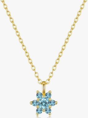Gorgeous Neiman Marcus 18KT Gold Vermeil Blue Topaz Star necklace